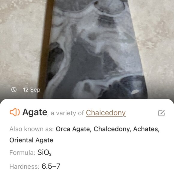 Natural Black & White Agate Pendant, Large Genuine Gemstone Pendant - Picture 9 of 10